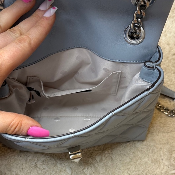 NWOT Kate Spade Baby Blue Natalia Small Flap Smooth Quilted Crossbody - Picture 10 of 11